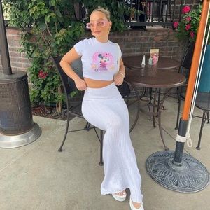 Princess Polly White Knit Maxi Skirt